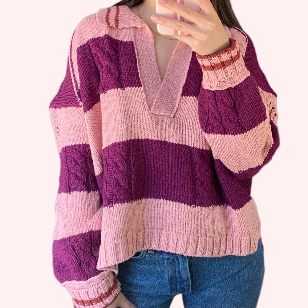 Free People Pembrook Striped Sweater